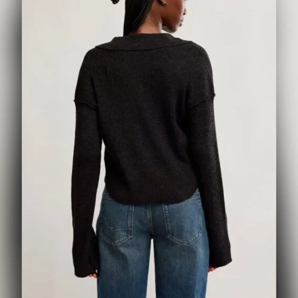 Free People Ella Sweater Shirt – Black, Medium (M), NWOT - Picture 3 of 9
